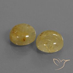 Pedras preciosas de Quartzo Rutilo amarelo médio natural de 10.91 ct, Redondo, Transparente