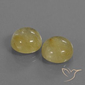 Pedras preciosas de Quartzo Rutilo amarelo médio natural de 10.77 ct, Redondo, Transparente