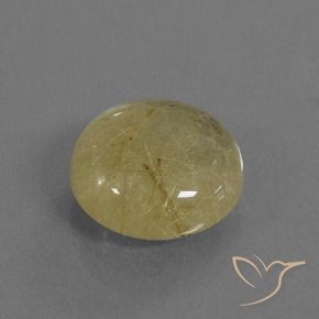 Quartzo Rutilo amarelo médio Natural 5.18ct, Redondo, Transparente