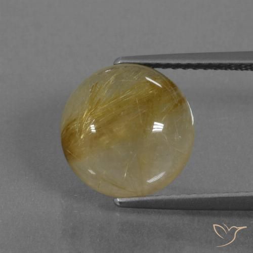 5.40ct Natural Amarelo Terroso Quartzo Rutilo, Redondo, Transparente
