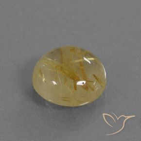 Quartzo Rutilo amarelo médio Natural 4.61ct, Redondo, Transparente