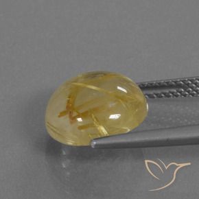 Quartzo Rutilo amarelo médio Natural 4.61ct, Redondo, Transparente