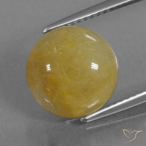 5.34ct Natural Amarelo dourado Quartzo Rutilo, Redondo, Translúcido