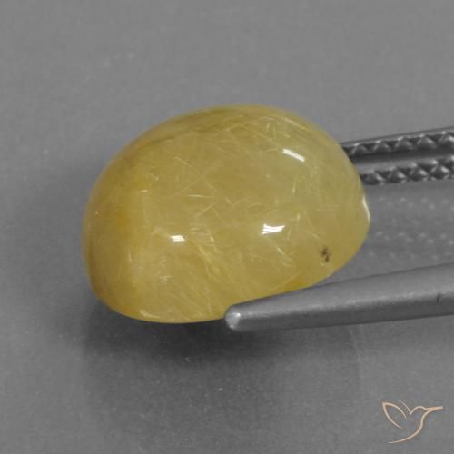 Quartzo Rutilo Amarelo dourado Natural 5.34ct, Redondo, Translúcido