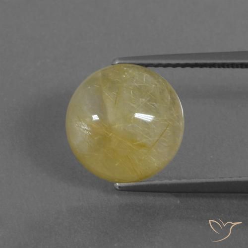 5.12ct Natural ouro médio Quartzo Rutilo, Redondo, Translúcido