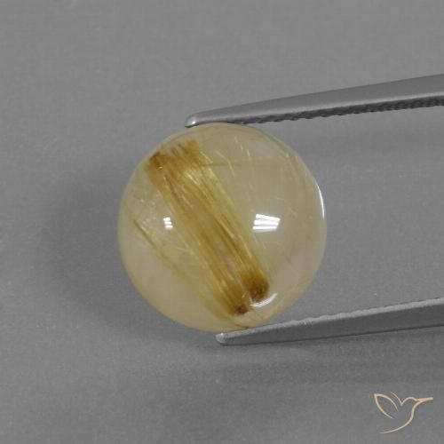 5.23ct Natural ouro médio Quartzo Rutilo, Redondo, Translúcido