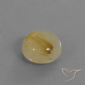 Quartzo Rutilo ouro médio Natural 5.23ct, Redondo, Translúcido