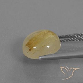 Quartzo Rutilo ouro médio Natural 5.23ct, Redondo, Translúcido