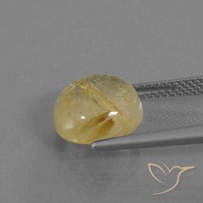 Quartzo Rutilo Amarelo Terroso Natural 4.57ct, Redondo, Transparente