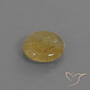Quartzo Rutilo amarelo médio Natural 3.68ct, Redondo, Transparente