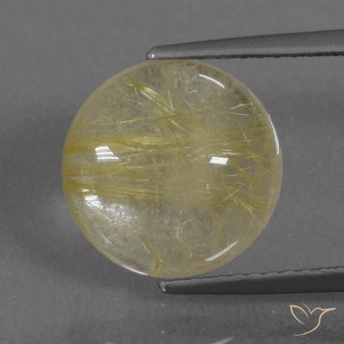 4.74ct Natural Amarelo Terroso Claro Quartzo Rutilo, Redondo, Transparente