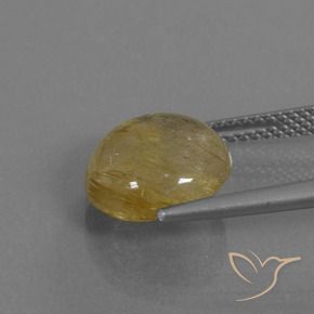 Quartzo Rutilo Amarelo Terroso Natural 4.34ct, Redondo, Transparente