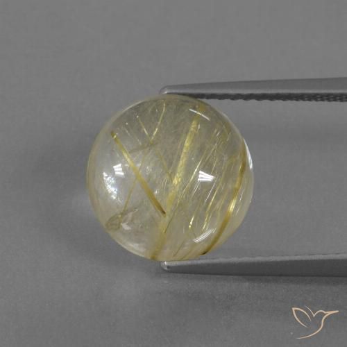 4.56ct Natural Amarelo claro Quartzo Rutilo, Redondo, Transparente