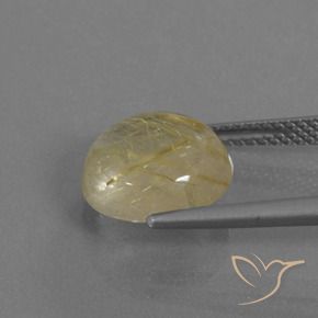 Quartzo Rutilo Amarelo claro Natural 4.56ct, Redondo, Transparente