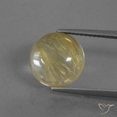 4.55ct Natural Amarelo Terroso Quartzo Rutilo, Redondo, Transparente