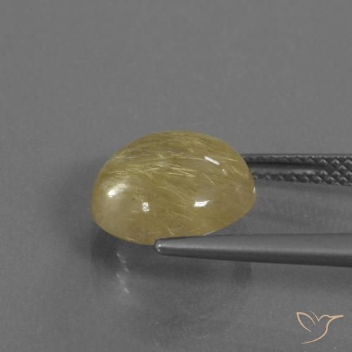 Quartzo Rutilo Amarelo Terroso Natural 4.55ct, Redondo, Transparente