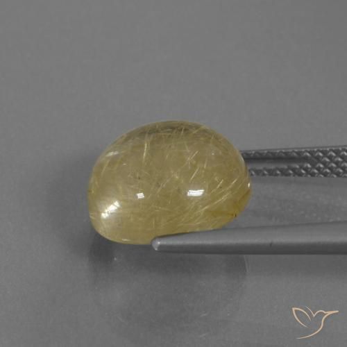 Quartzo Rutilo Amarelo Terroso Natural 5.55ct, Redondo, Transparente