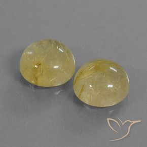 Pedras preciosas de Quartzo Rutilo Amarelo Terroso natural de 10.70 ct, Redondo, Transparente