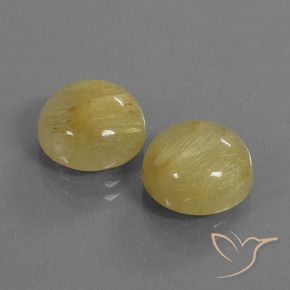 Pedras preciosas de Quartzo Rutilo amarelo médio natural de 11.05 ct, Redondo, Translúcido