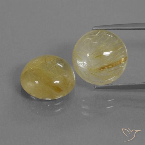 8.61ctw Natural Amarelo claro Quartzo Rutilo, Redondo, Transparente