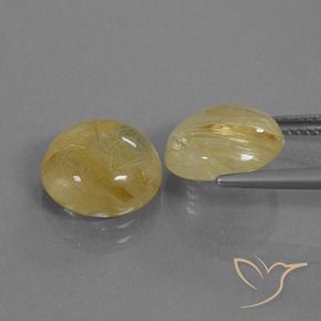 Pedras preciosas de Quartzo Rutilo Amarelo claro natural de 8.61 ct, Redondo, Transparente