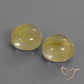 Pedras preciosas de Quartzo Rutilo Amarelo Terroso natural de 11.53 ct, Redondo, Transparente