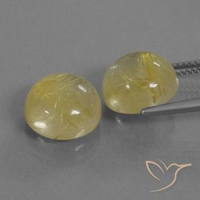 Pedras preciosas de Quartzo Rutilo Amarelo Terroso natural de 11.53 ct, Redondo, Transparente