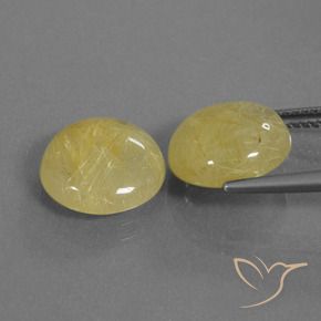 Pedras preciosas de Quartzo Rutilo Amarelo Dijon muito claro natural de 8.43 ct, Redondo, Translúcido
