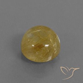 Quartzo Rutilo Amarelo Dijon Natural 6.61ct, Redondo, Translúcido