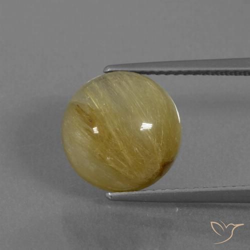 6.04ct Natural ouro brilhante Quartzo Rutilo, Redondo, Translúcido