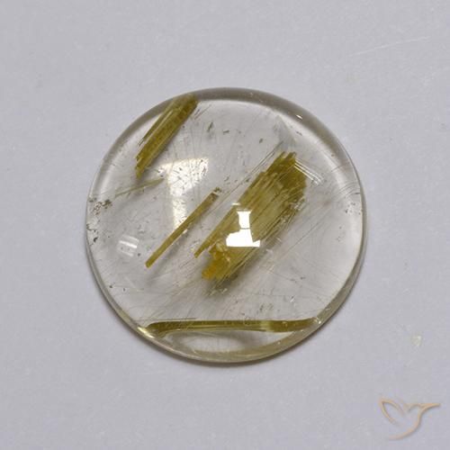 Quartzo Rutilo Luz amarela Natural 3.54ct, Redondo, Transparente