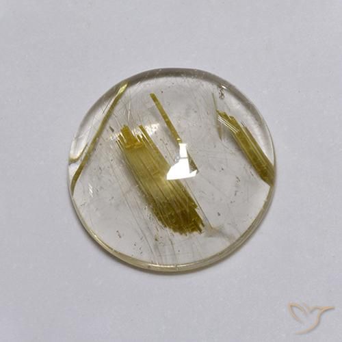 Quartzo Rutilo Luz amarela Natural 3.54ct, Redondo, Transparente