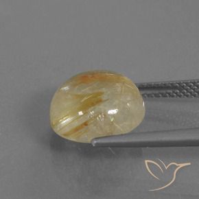 Quartzo Rutilo Marrom Quente Natural 5.53ct, Redondo, Transparente
