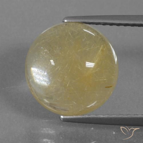4.81ct Natural Amarelo Dijon claro Quartzo Rutilo, Redondo, Transparente