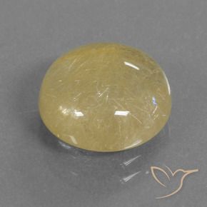 Quartzo Rutilo Amarelo Dijon claro Natural 4.81ct, Redondo, Transparente