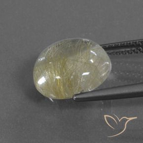 Quartzo Rutilo Castanho Dourado Muito Claro Natural 4.89ct, Redondo, Transparente