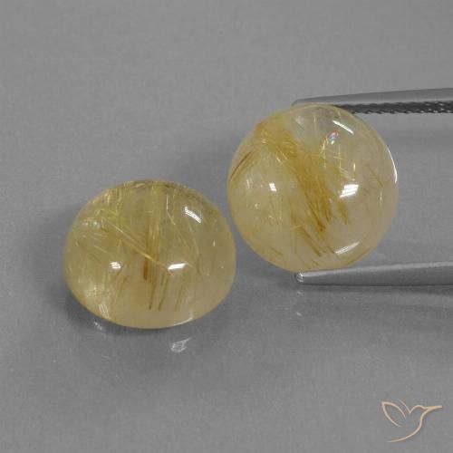 11.22ctw Natural Amarelo Dijon Quartzo Rutilo, Redondo, Transparente