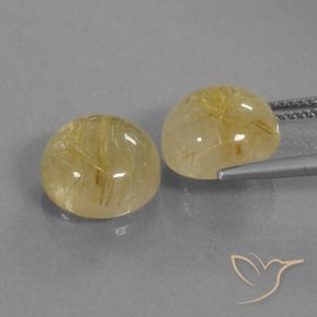 Pedras preciosas de Quartzo Rutilo Amarelo Dijon natural de 11.22 ct, Redondo, Transparente