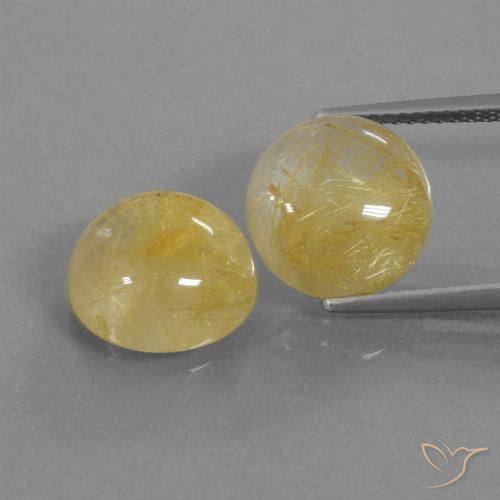 10.89ctw Natural Amarelo claro Quartzo Rutilo, Redondo, Transparente