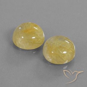 Pedras preciosas de Quartzo Rutilo Amarelo claro natural de 10.89 ct, Redondo, Transparente