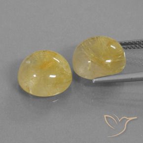 Pedras preciosas de Quartzo Rutilo Amarelo claro natural de 10.89 ct, Redondo, Transparente