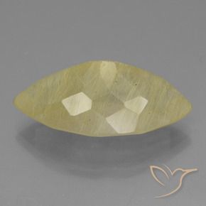 Quartzo Rutilo Amarelo Dijon muito claro Natural 17.15ct, Marquesa, Transparente