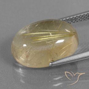 Quartzo Rutilo Amarelo Terroso Natural 8.09ct, oval, Transparente