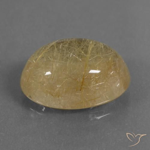 Quartzo Rutilo Castanho Dourado Muito Claro Natural 8.11ct, oval, Transparente