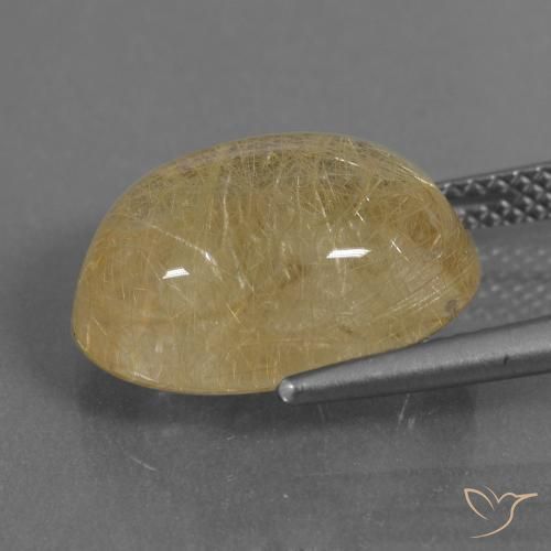 Quartzo Rutilo Castanho Dourado Muito Claro Natural 8.11ct, oval, Transparente