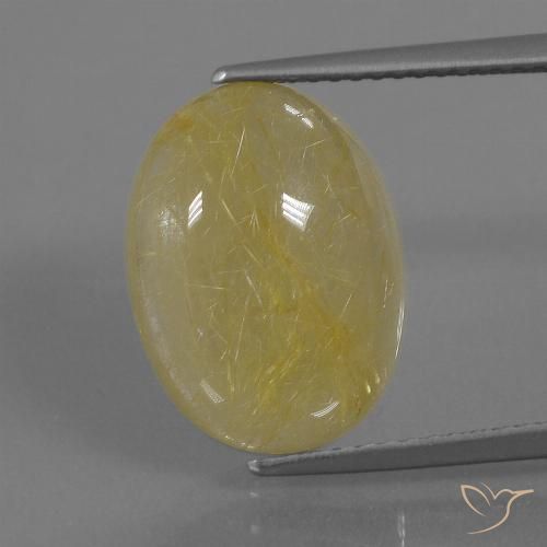7.56ct Natural ouro amarelado Quartzo Rutilo, oval, Translúcido
