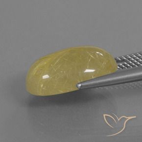 Quartzo Rutilo ouro amarelado Natural 7.56ct, oval, Translúcido