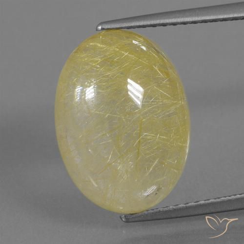 8.12ct Natural amarelo quente Quartzo Rutilo, oval, Translúcido