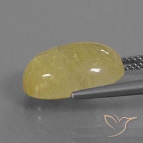 Quartzo Rutilo amarelo quente Natural 8.12ct, oval, Translúcido