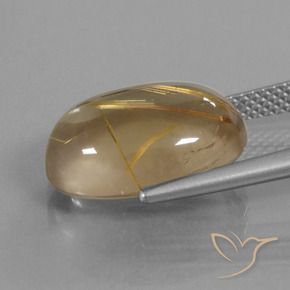 Quartzo Rutilo Castanho Dourado Muito Claro Natural 7.85ct, oval, Transparente